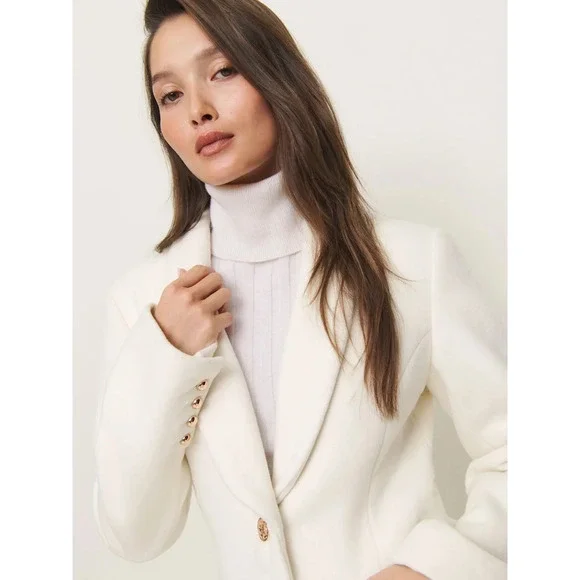 Reformation Eden Nipped Waist Coat White - Picture 3 of 12